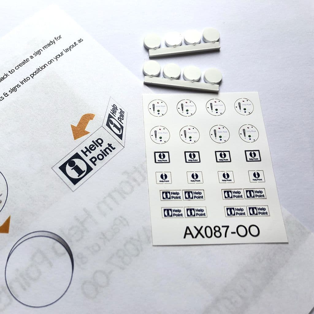 AX087-OO Station Platform Help Points (Pack of 8) - OO / 4mm / 1:76