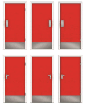 AX107-OO Interior Office / Workshop Doors - Red (9 Pairs) OO/4mm/1:76