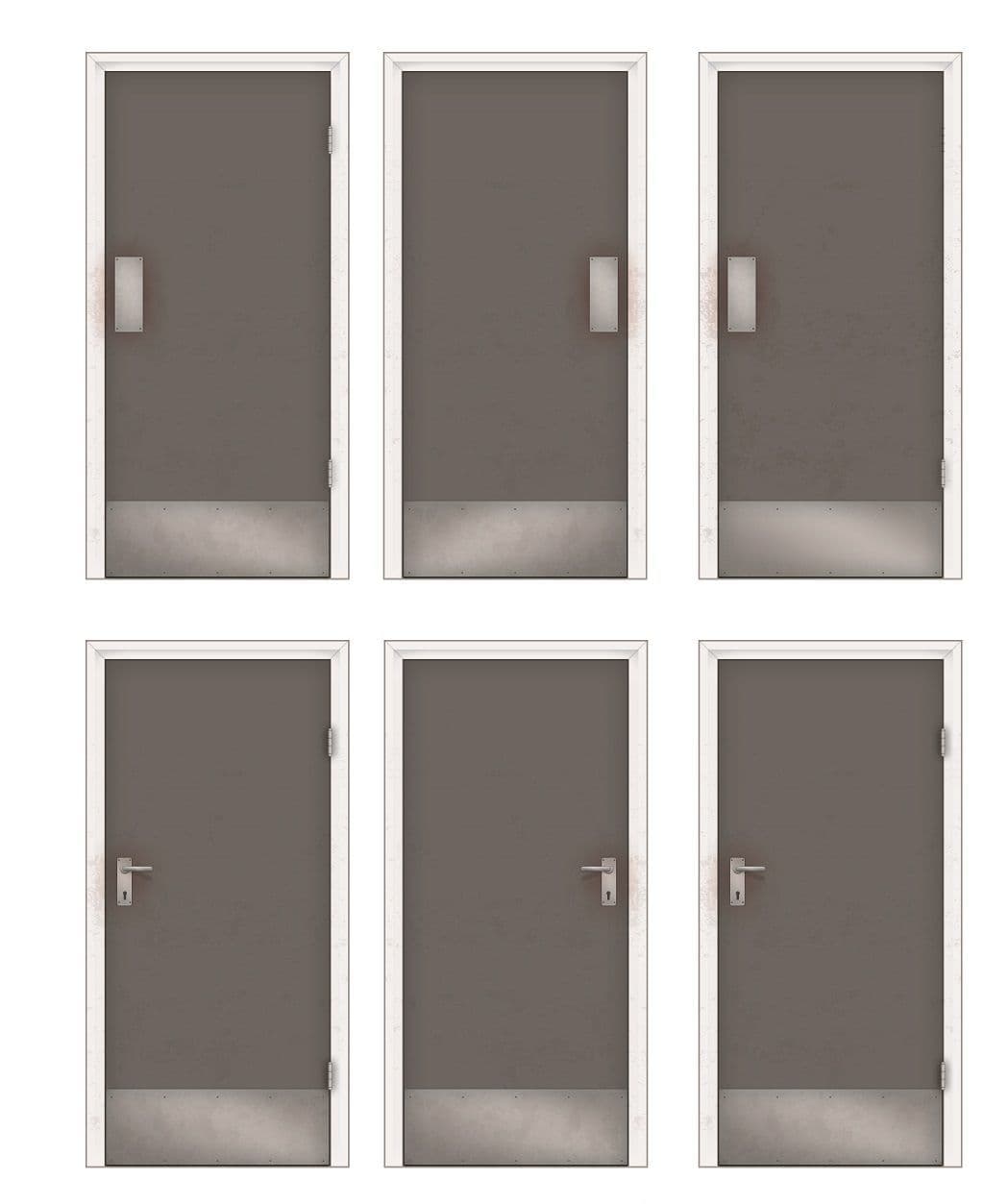 AX108-OO Interior Office / Workshop Doors - Grey (9 Pairs) OO/4mm/1:76