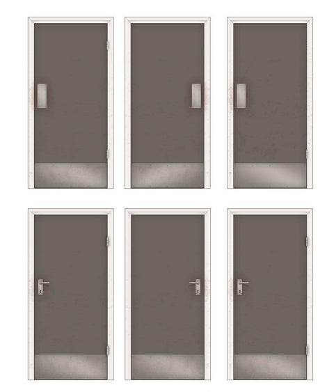 AX108-OO Interior Office / Workshop Doors - Grey (9 Pairs) OO/4mm/1:76