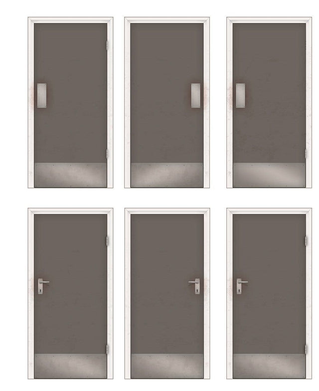 AX108-OO Interior Office / Workshop Doors - Grey (9 Pairs) OO/4mm/1:76