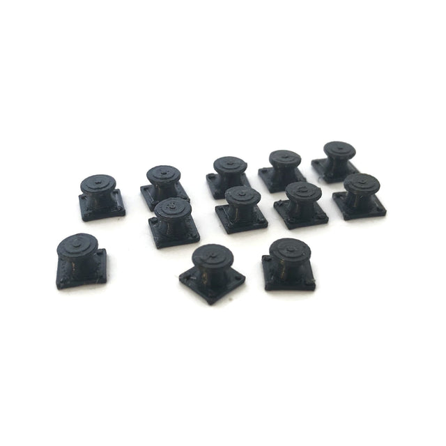 AX112-OO 3D Printed Large Harbourside Mooring Bollards For Ships Etc (Pack of 12) OO/4mm/1:76