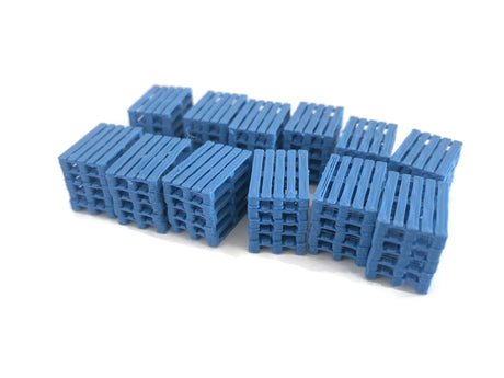 AX118-OO 3D Printed Blue Pallet Stacks (Pack of 12) OO/4mm/1:76