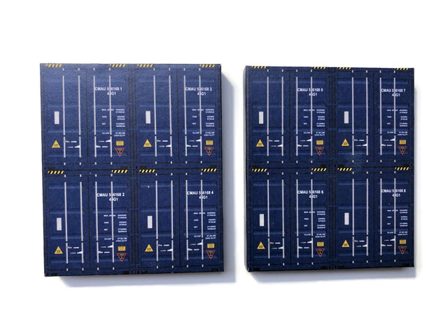 AX146-OO Low Relief Stacked Shipping Containers (End View)- OO/4mm/1:76