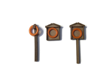 AX147-OO Lifebuoys & Cabinets (Pack of 6) - OO/4mm/1:76