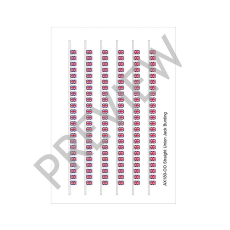 AX180-OO Union Jack Bunting - Straight (Pack of 6) - OO/4mm/1:76