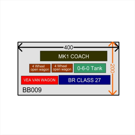 BB009 Diorama Baseboard 400x200mm With Backscene Board