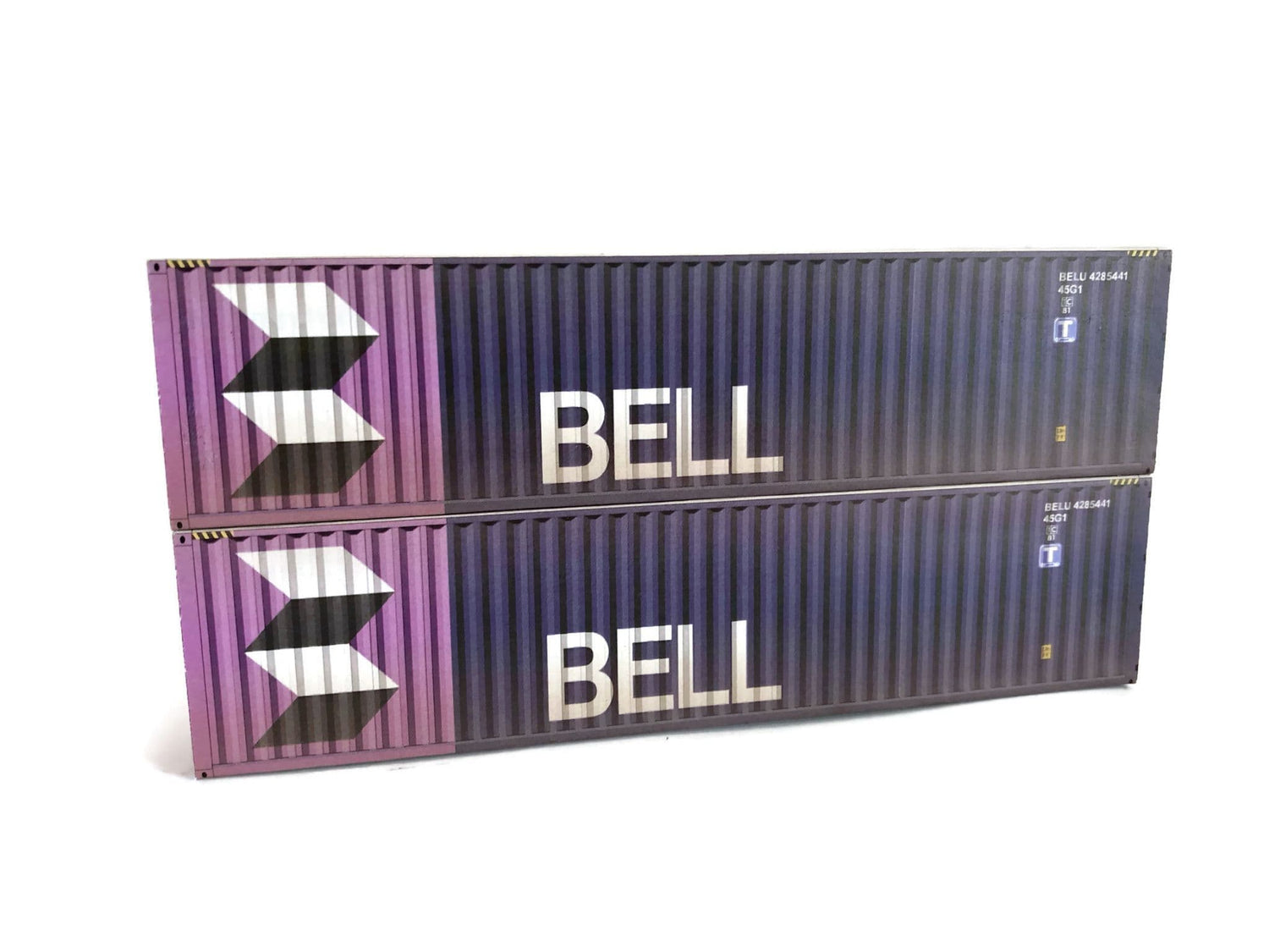 CT003-HO Bell 40ft Weathered Container Card Kit (Pack of 2) - HO/1:87