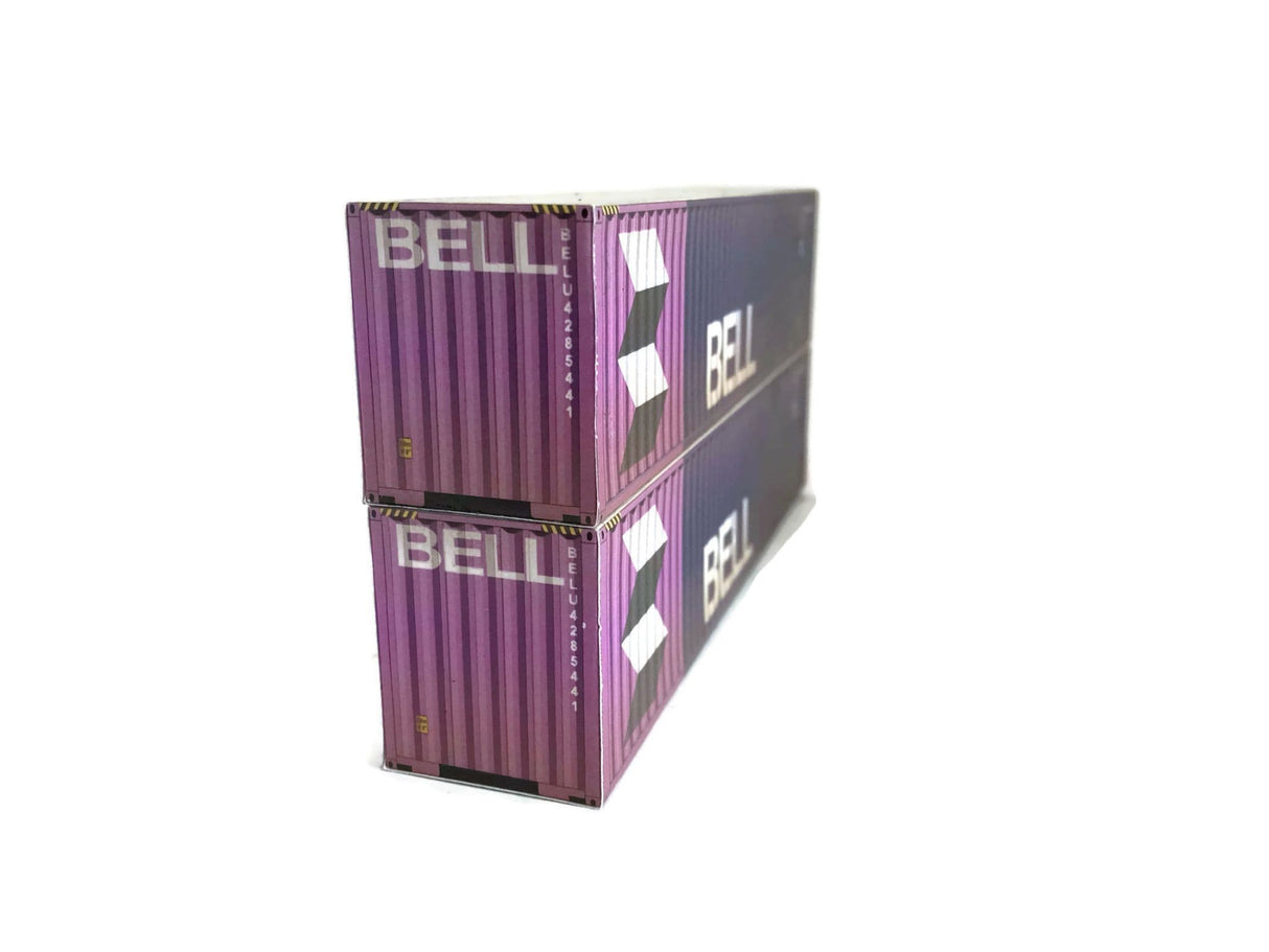 CT003-OO Bell 40ft Weathered Container Card Kit (Pack of 2) - OO/4mm/1:76