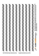 DC013-OO White Chequer Stripes (2mm) Decals OO/4mm/1:76