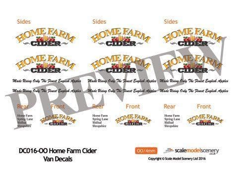 DC016-OO Home Farm Cider Decals OO/4mm/1:76