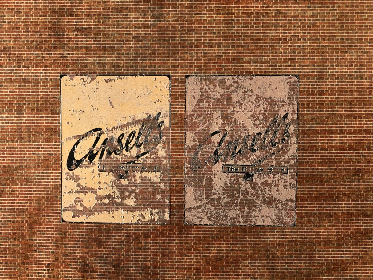 DC028-OO Ansell's Beer Ghost Sign - Self Adhesive Transfer (Pack of 2) - OO/4mm/1:76