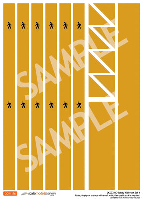 DC032-OO Self-Adhesive Walkway Decals For Depots, Factories & Warehouses (Yellow) - OO/4mm/1:76