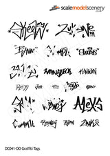 DC041-OO Assorted Graffiti Tag Decals OO/4mm/1:76