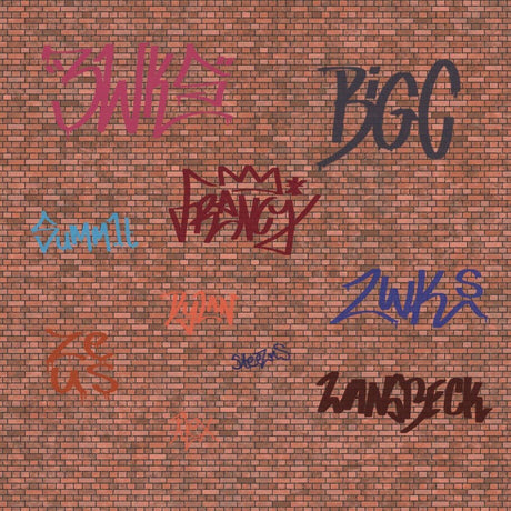 DC042-OO Coloured Graffiti Tag Decals - OO/4mm/1:76