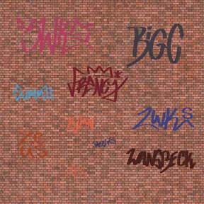 DC045-OO Coloured Graffiti Tag Decals - OO/4mm/1:76