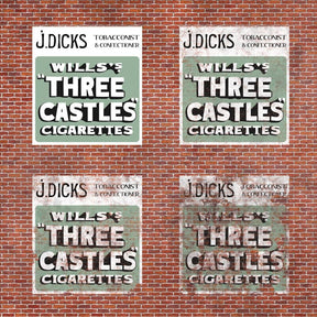 DC047-OO Wills's Cigarettes Ghost Sign - Self Adhesive Transfer (Pack of 4) - OO/4mm/1:76