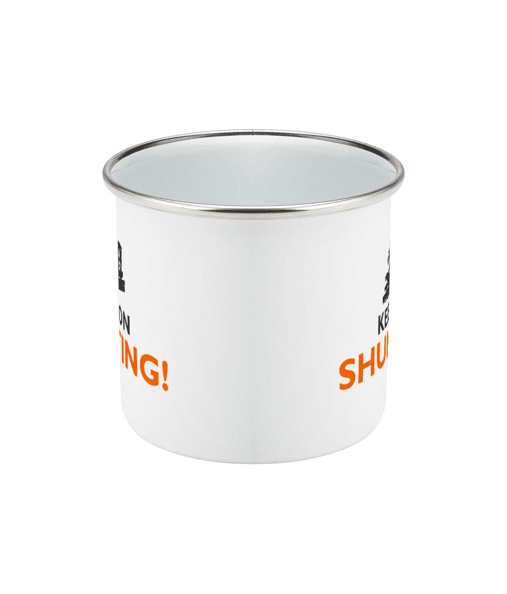 Enamel Mug 10oz Keep On Shunting - Peckett