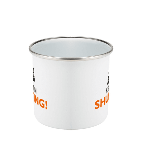 Enamel Mug 10oz Keep On Shunting - Peckett