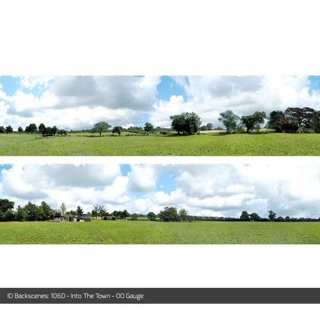 ID Backscenes 106D Into The Town OO/HO 15" Backscene
