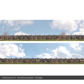 ID Backscenes 401 Terraced House Backs OO/HO 15" Backscene