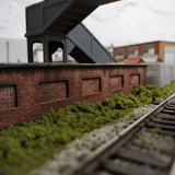KX006-OO 7' Victorian Red Brick Lineside Weathered Wall OO/4mm/1:76