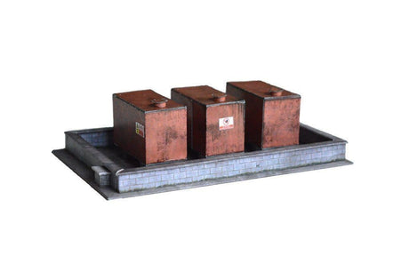 KX008-OO Oil/Fuel Tanks & Bund Wall OO/4mm/1:76