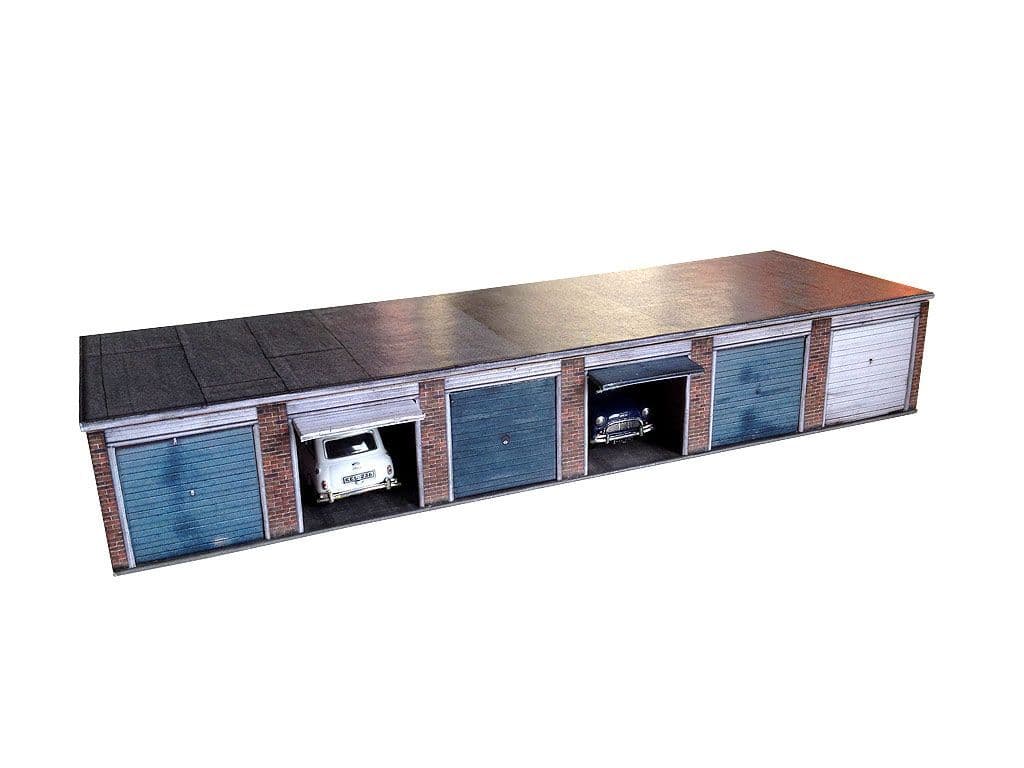 KX029-OO Lock-Up Garages (Block Of Six) OO/4mm/1:76
