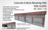 KX036-OO Concrete & Brick Retaining Wall OO / 4mm / 1:76