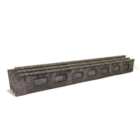 KX047-OO 7ft Blue Brick Lineside Weathered Wall OO/4mm/1:76