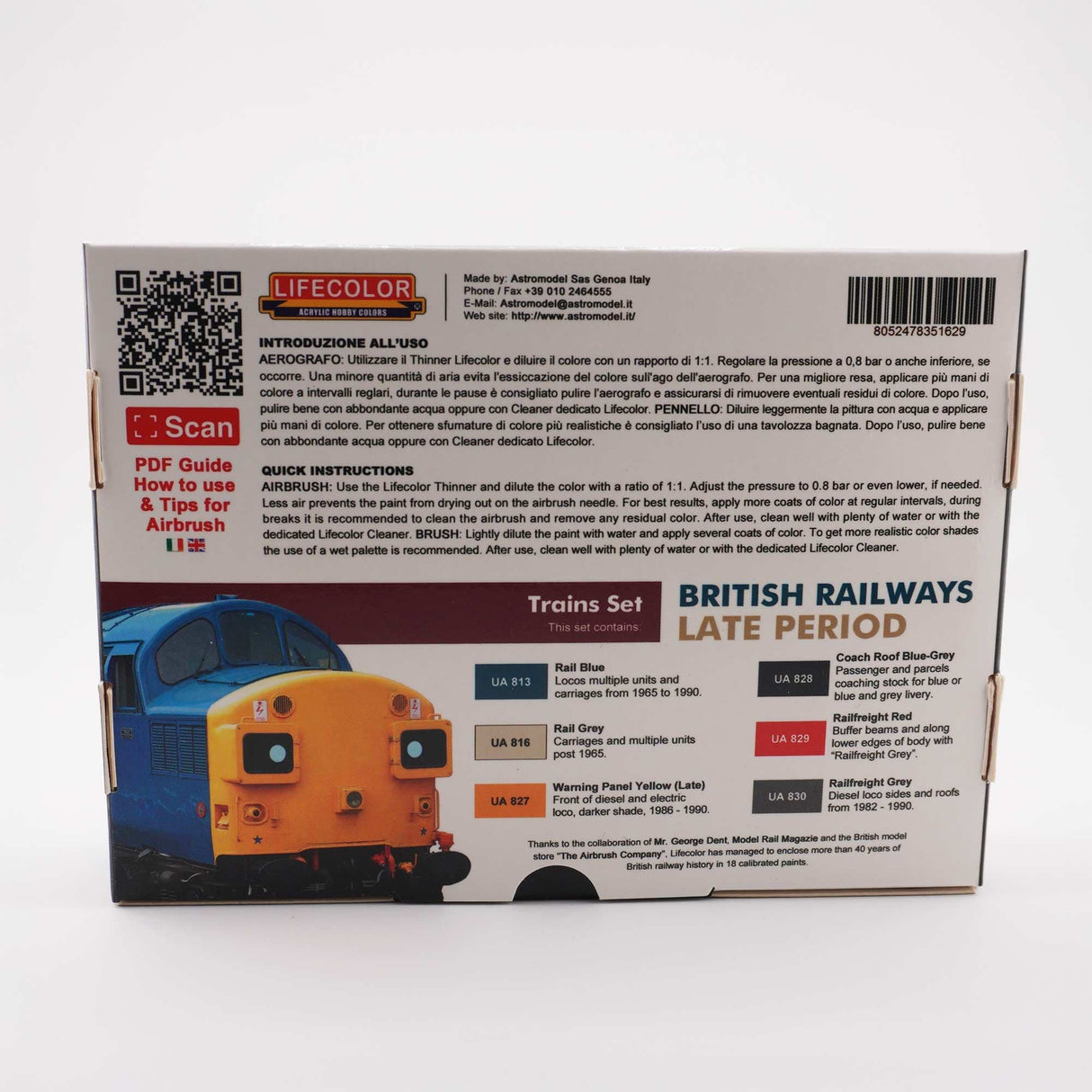 LifeColor British Railways - Late Period 1970/1990 - Acrylic Paints (22ml x 6)
