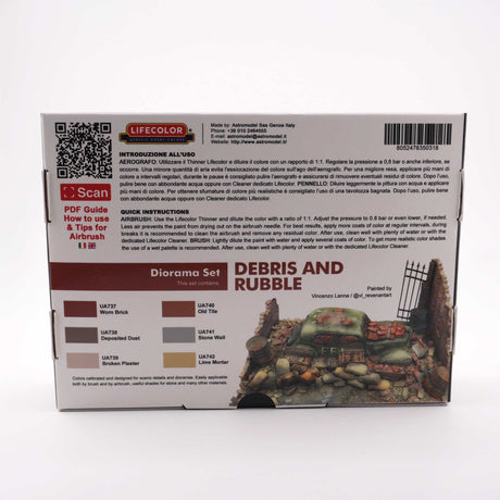 LifeColor Debris and Rubble Acrylic Paint Set (22ml x 6)