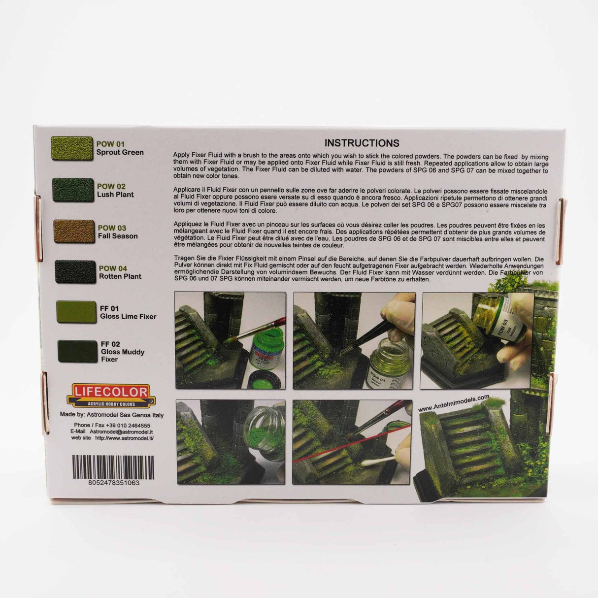 LifeColor Lichens & Moss Powder & Colour Set (22ml x 6)