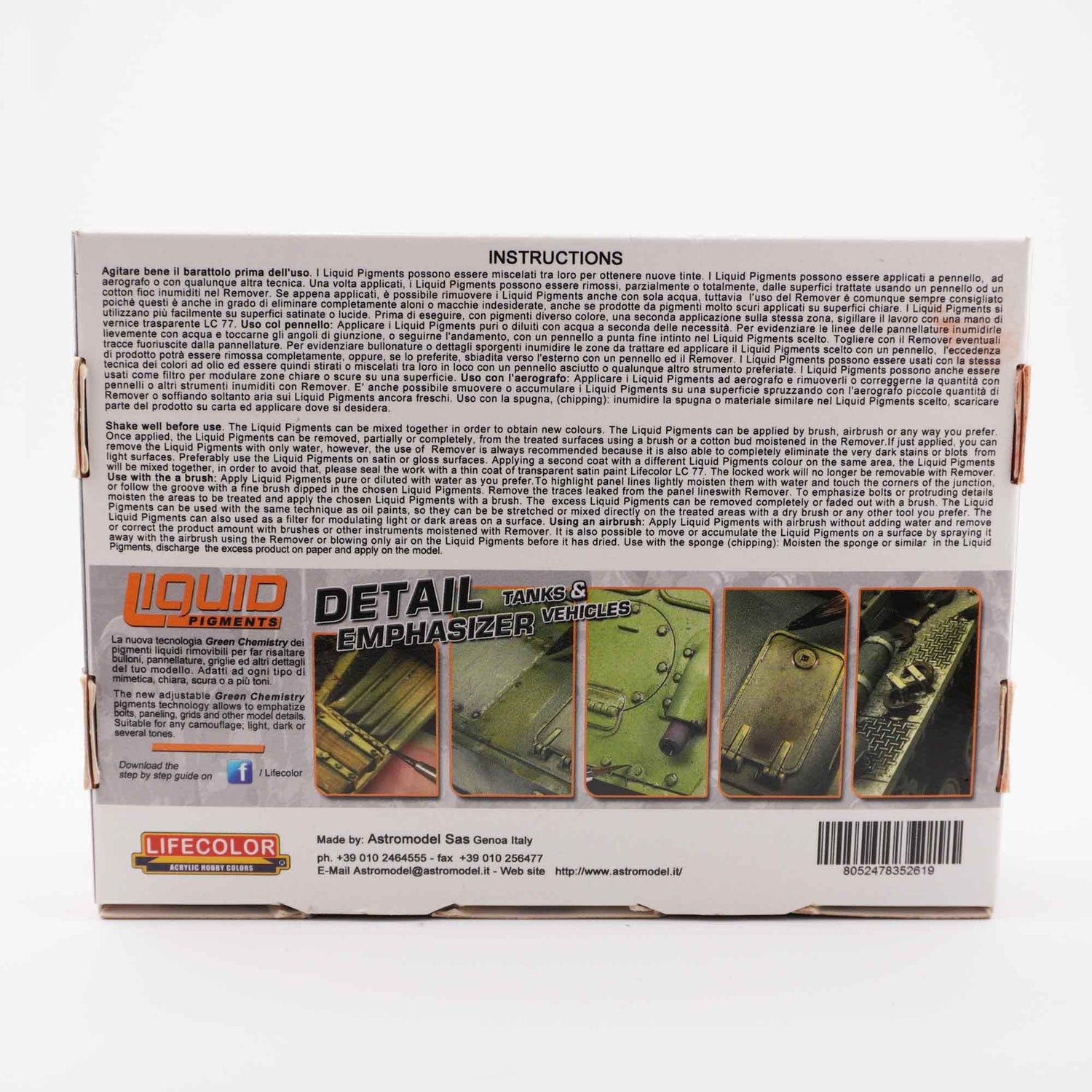 LifeColor Liquid Pigments Detail Emphasizer (22ml x 6)