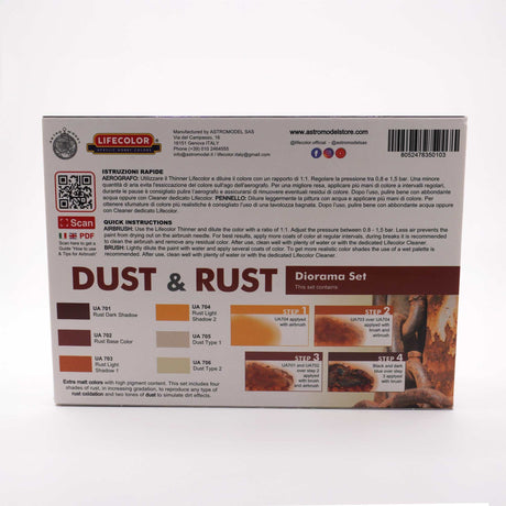 LifeColor Rust and Dust Acrylic Paint Set (22ml x 6)