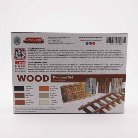 LifeColor Weathered Wood Acrylic Paints Set (22ml x 6)