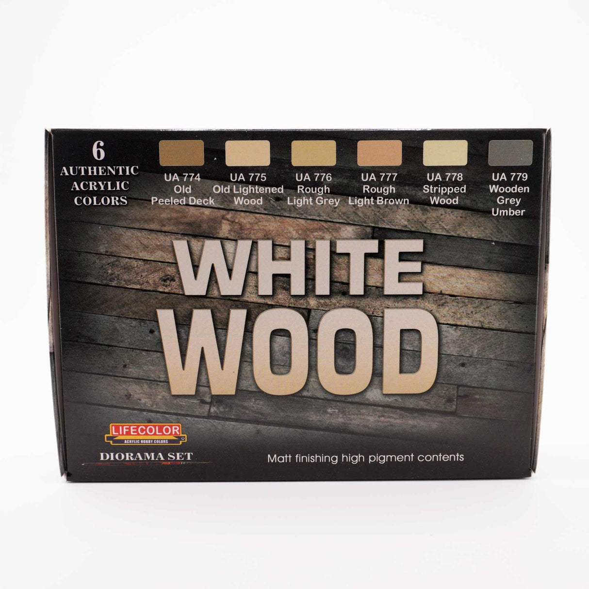 LifeColor White Wood Paint Set (22ml x 6)