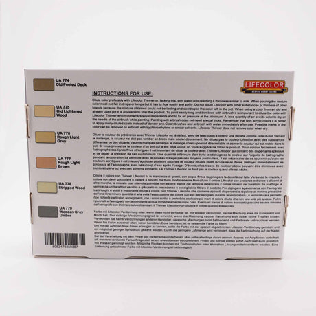 LifeColor White Wood Paint Set (22ml x 6)