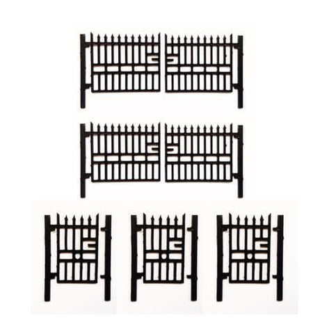 LX008-OO Laser Cut 6ft Wrought Iron Gates (Pack of 9) OO/4mm/1:76