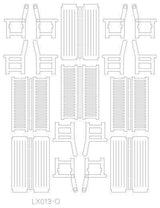 LX013-O Laser Cut Park Benches (Pack of 3) O/7mm/1:43