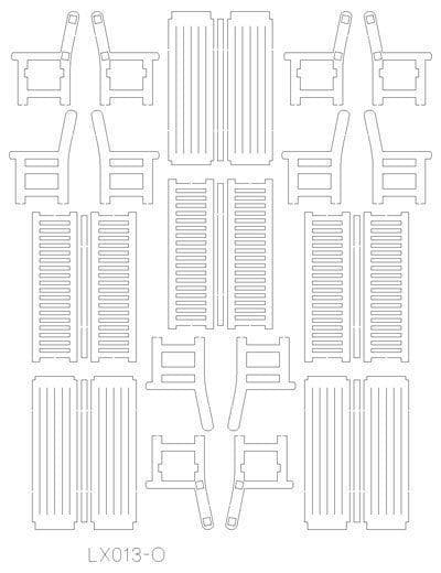 LX013-O Laser Cut Park Benches (Pack of 3) O/7mm/1:43