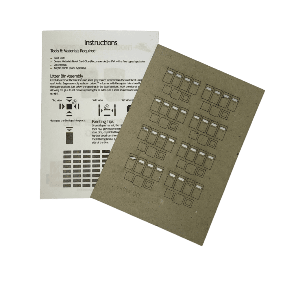 LX014-OO Laser Cut Litter Bins (Pack of 8) OO/4mm/1:76