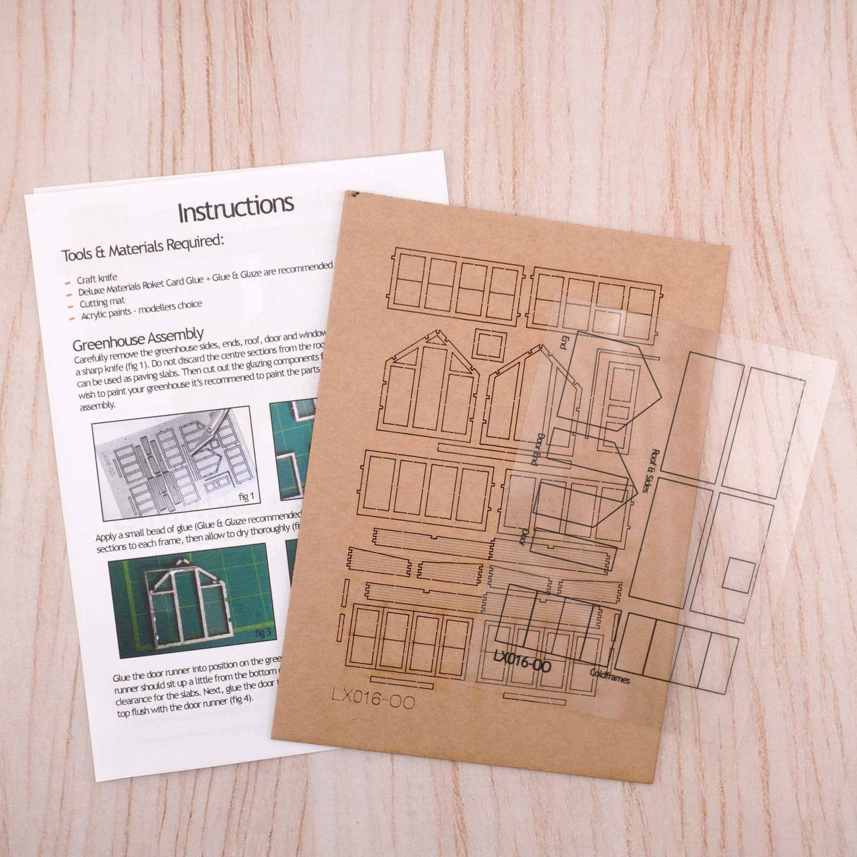 LX016-OO Laser Cut Greenhouse & Cold Frames OO/4mm/1:76
