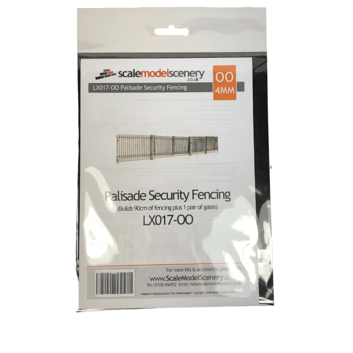 LX017-OO Laser Cut 2m Palisade Security Fencing & Gates OO/4mm/1:76