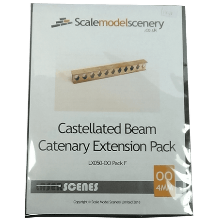 LX050-OO Laser Cut Castellated Beam OHLE Catenary Headspan Extensions (Pack F) OO/4mm/1:76