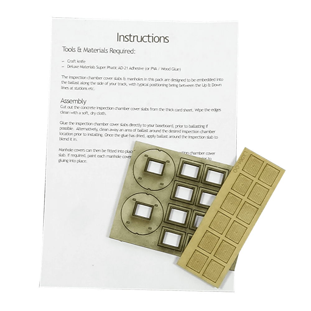 LX064-OO Laser Cut Trackside Drainage (Manholes etc) OO/4mm/1:76