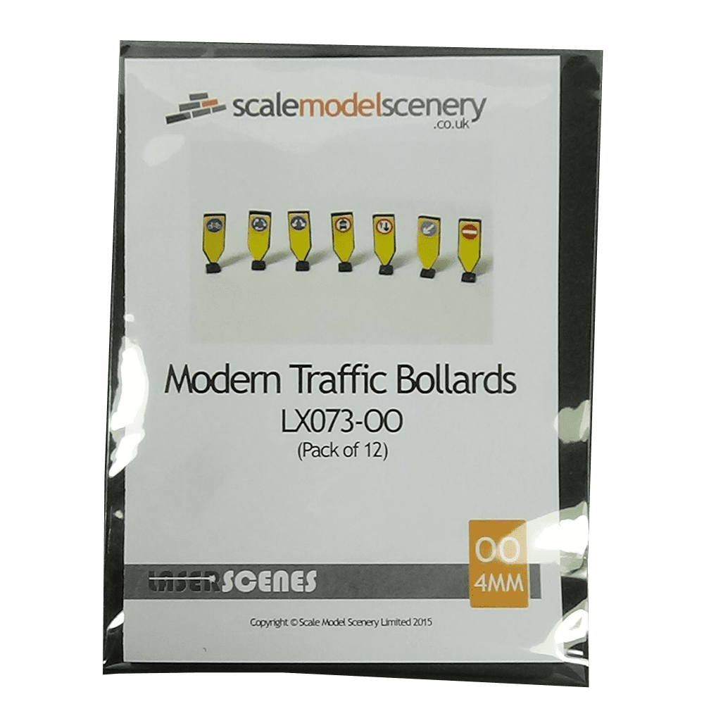 LX073-OO Laser Cut Modern Traffic Bollard (Pack of 12) OO/4mm/1:76