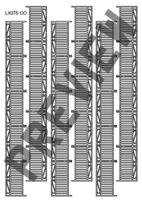 LX075-OO Laser Cut Decorative Wrought Iron Railings OO/4mm/1:76
