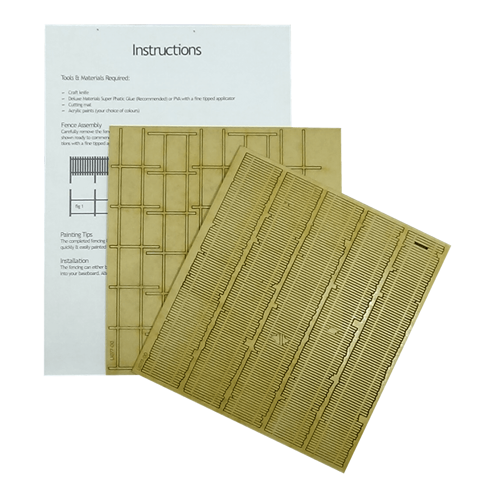 LX077-OO Laser Cut Old Wooden Fencing OO/4mm/1:76