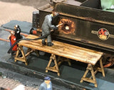 LX079-OO Wooden Trestle Tables (Pack of 10) OO/4mm/1:76